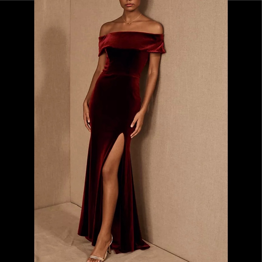 BHLDN Jenny Yoo Fawn Velvet Dress
